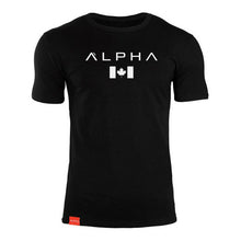 Load image into Gallery viewer, Men Short sleeve Cotton T-shirt Casual Black Print t shirt Gym Fitness