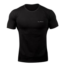 Load image into Gallery viewer, Men Short sleeve Cotton T-shirt Casual Black Print t shirt Gym Fitness