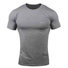 Load image into Gallery viewer, Men Short sleeve Cotton T-shirt Casual Black Print t shirt Gym Fitness

