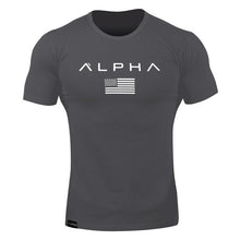 Load image into Gallery viewer, Men Short sleeve Cotton T-shirt Casual Black Print t shirt Gym Fitness
